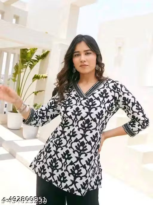 Cotton Printed Short Kurti for Women