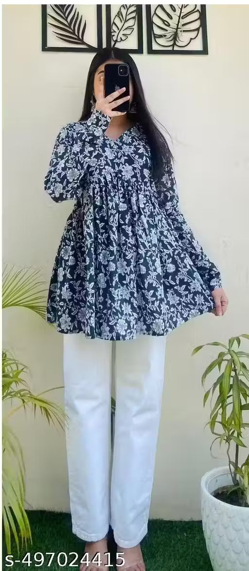 Women's rayon Jaipuri printed Kurti