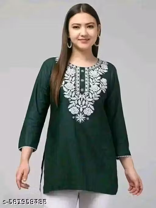 Combo Pack of 2 Stylish Pink Olive Short Kurtis for Women – Double the Style, Double the Comfort