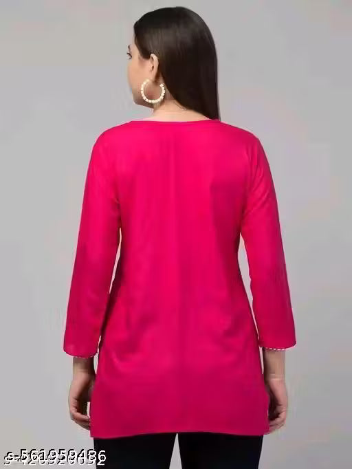 Combo Pack of 2 Stylish Pink Olive Short Kurtis for Women – Double the Style, Double the Comfort