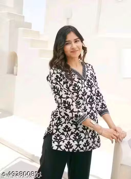 Cotton Printed Short Kurti for Women