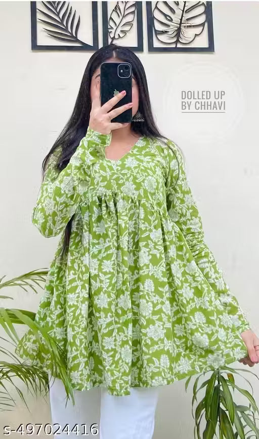 Women's rayon Jaipuri printed Kurti