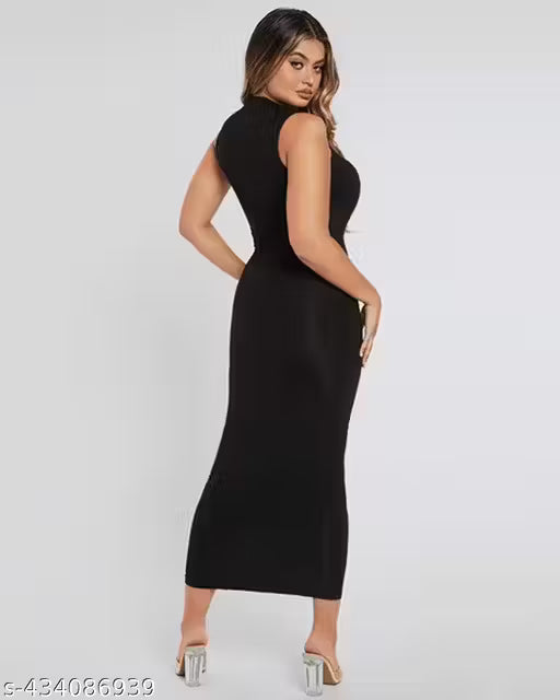 Bodycon Dress with Front Zip-Closure